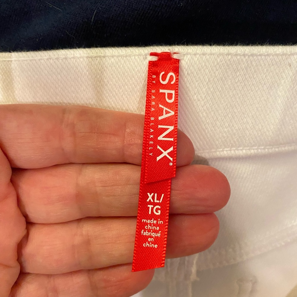 Spanx Jean-like Ankle Crop Leggings White Size XL